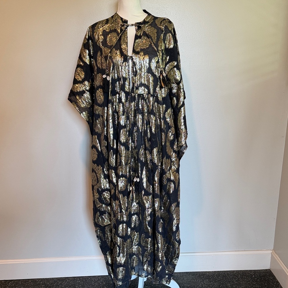 Meghan LA Metallic Black Maxi Dress